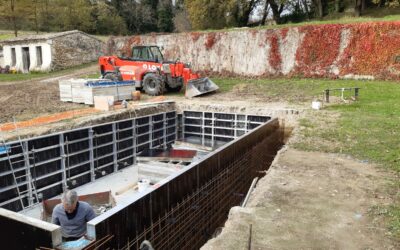 CONSTRUCTION PISCINE 9 x 4 EN BETON ARME